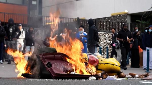 Licee incendiate și lupte de stradă în Franța. Protestele elevilor s-au extins și în Belgia