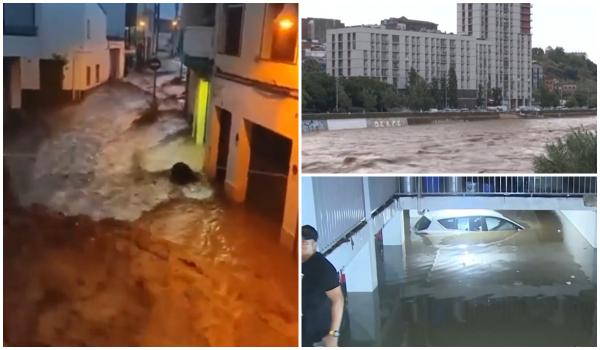 Cod roșu în Spania, după o furtună cum nu s-a mai văzut de 30 de ani. Apa a ajuns la un metru în case