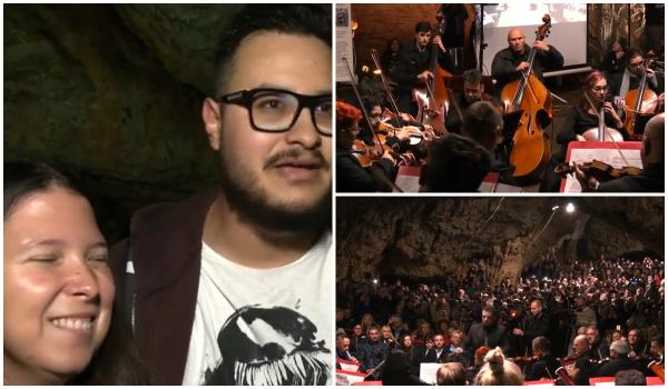 Reacția unui spectator la concertul unic din Peștera Românești: "Este impresionant, o plăcere să-i aud"