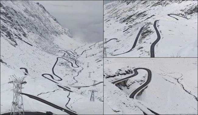 Ninge ca în povești la Bâlea Lac. Iarna a pus stăpânire pe Transfăgărășan la final de octombrie