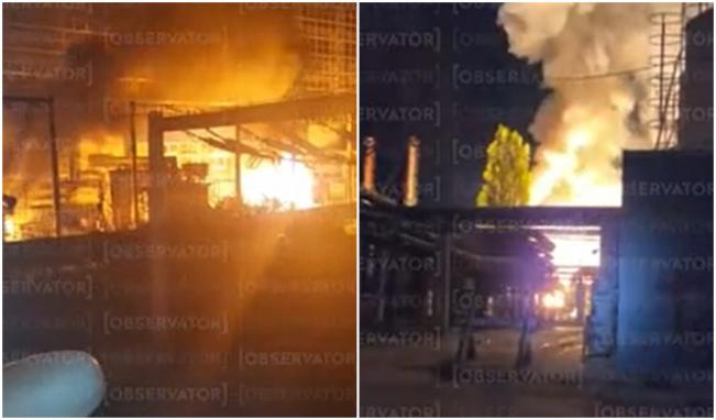 Primele imagini din interiorul CET VEST Bucureşti cu incendiul care a lăsat mii de blocuri fără apă caldă