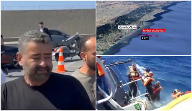 "Au fugit imediat". Pasagerii feribotului scufundat în largul Ciprului acuză echipajul că i-ar fi abandonat