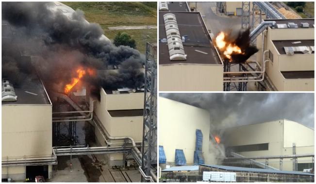 EXCLUSIV. Explozia de la fabrica Kronospan din Brașov, surprinsă de camerele Observator