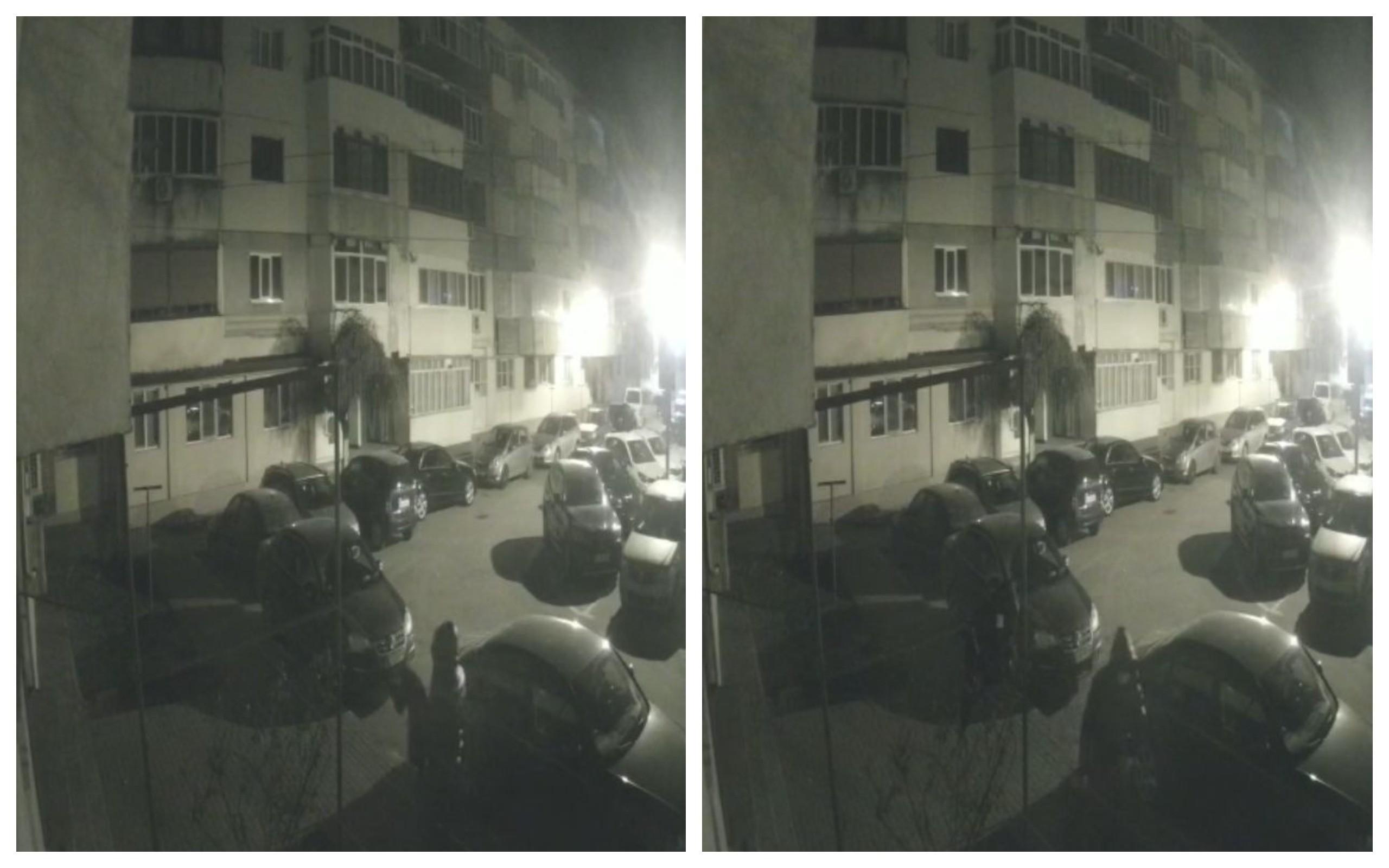 Hoțul filmat când fură o haină întinsă la uscat pe un balcon, în Tecuci, s-a întors la locul faptei. Cum l-au surprins camerele de supraveghere