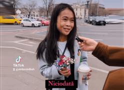 Surpriza de proporții a unei asiatice abia sosite în România. A primit flori de 1 Martie, pentru prima oară în viața ei VIDEO