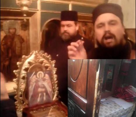 SCENE incredibile într-o biserică din Botoșani, înainte de slujbă! Jandarmii au vrut să spargă ușa cu toporul, iar preotul din sat a fost luat de gât și târât pe jos. IMAGINI ȘOCANTE