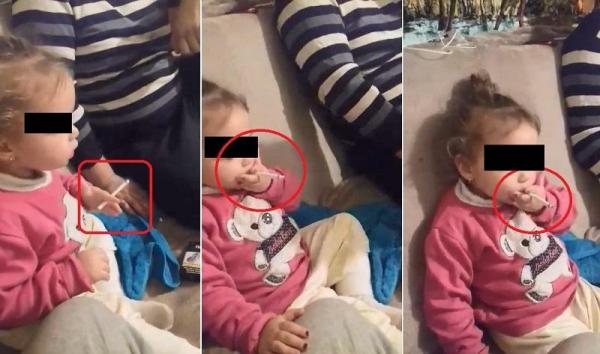 Anchetă în cazul fetiţei de doi ani din Tulcea, încurajată de părinţi să fumeze şi să bea alcool. Copilul a fost internat în spital (Video)