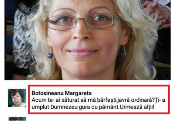 Reacţia unei profesoare din Botoşani, după moartea colegei sale: "Acum te-ai săturat să mă bârfeşti, javră ordinară? Ţi-a umplut Dumnezeu gura cu pământ. Urmează alţii!"