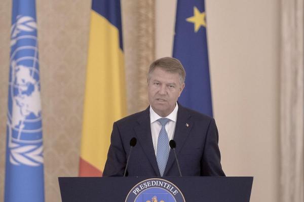 Klaus Iohannis într-o declarație de presă