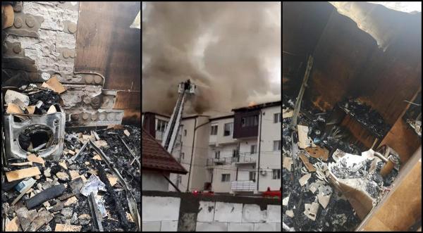 Video cu dezastrul provocat de incendiul de la Chiajna. Zeci de apartamente au fost distruse complet