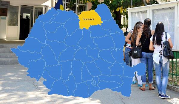 Harta cu rezultatele la Bacalaureat 2018 în Suceava