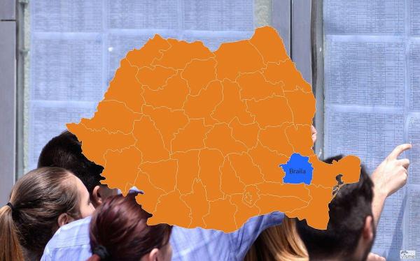 Harta cu rezultatele la Bac 2018 în Brăila