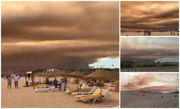 Imagini apocaliptice în Portugalia! Fumul de la incendiile devastatoare se vede la peste 75 de km (Video)