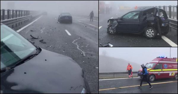 Un accident cu patru autoturisme s-a produs pe Autostrada Transilvania A3, sâmbătă dimineața