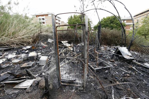 15 români locuiau ilegal în baraca ce a luat foc la Roma