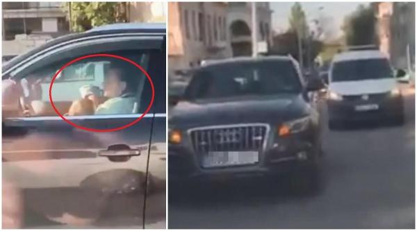 Șoferiță filmată când își alăptează bebelușul la volan, în Chișinău
