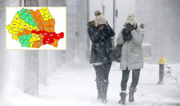 Meteorologii au emis cod portocaliu de ninsori viscolite în Bucureşti