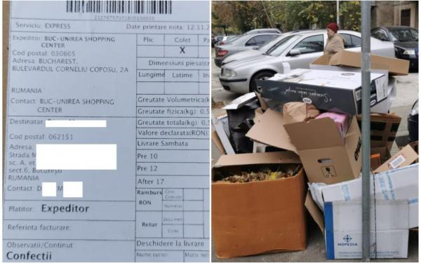 Surpriza trăită de o femeie din București care a făcut cumpărături de Black Friday și a aruncat cutiile goale în stradă
