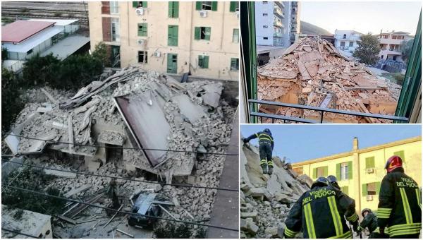 O clădire s-a prăbușit în Italia, sunt oameni prinși sub dărâmături: "Se aud țipetele celor dispăruți"