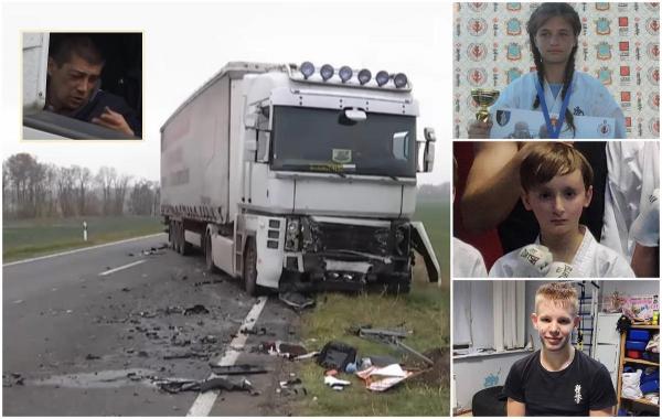 Un antrenor de karate şi trei dintre elevii săi au murit pe loc, într-un Kia Sportage zdrobit de TIR, pe o autostradă din Ucraina