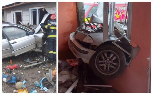 Un șofer a fost la un pas să dărâme o casă, la Ciocănești, în județul Dâmbovița