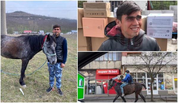 Sergiu, tânărul care a plecat călare spre maternitatea din Iași, unde soția sa se pregătea să aducă pe lume un băiețel