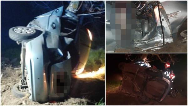 Un Hyundai cu cinci tineri s-a făcut praf într-un copac, pe un drum din Tulcea. O fată de 19 ani a murit pe loc