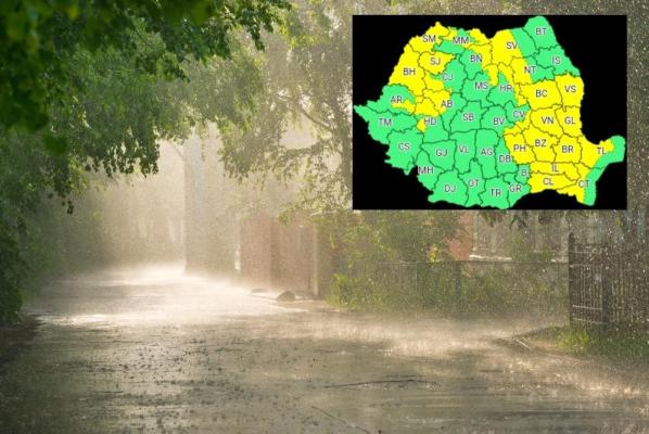 Cod galben de instabilitate atmosferică în jumătate din România, până la ora 23.00