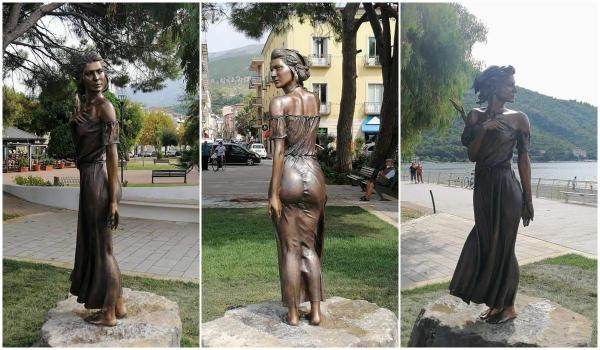O statuie, reprezentând o femeie într-o rochie transparentă, a stârnit dezbateri aprinse în Italia. Unii politicieni cer demolarea sculpturii