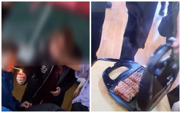 Dezmăț într-un liceu din Ploiești. Elevii fumează și fac grătar cu mici în sala de clasă VIDEO