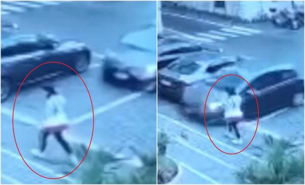 Momentul terifiant în care o femeie din Italia este la un pas să fie spulberată de o maşină scăpată de sub control