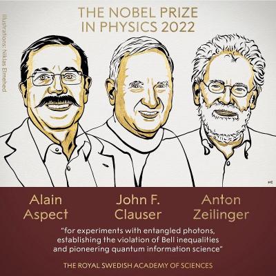 Premiul Nobel pentru Fizică 2022. Cercetătorii Alain Aspect, John F. Clauster și Anton Zeilinger premiaţi pentru experimente în domeniul tehnologiei cuantice