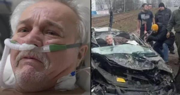 Ucraineanul scos viu din mașina călcată de un tanc, la Kiev, spune că se va alătura armatei de îndată ce va putea merge din nou