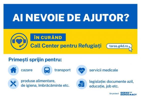 Geeks for Democracy lansează primul call center de suport pentru refugiații din Ucraina, care va funcționa în română, engleză și ucraineană