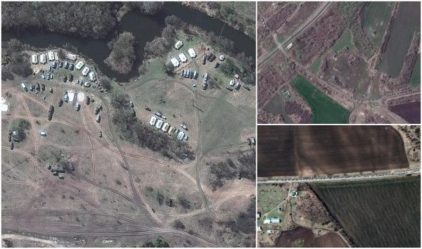 Noi imagini din satelit arată cum Rusia adună trupe și echipamente militare în cel puțin trei locuri de la granița cu Ucraina