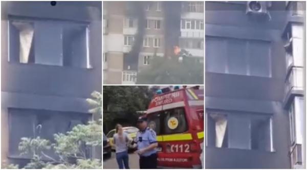 Incendiu într-un bloc din Bacău