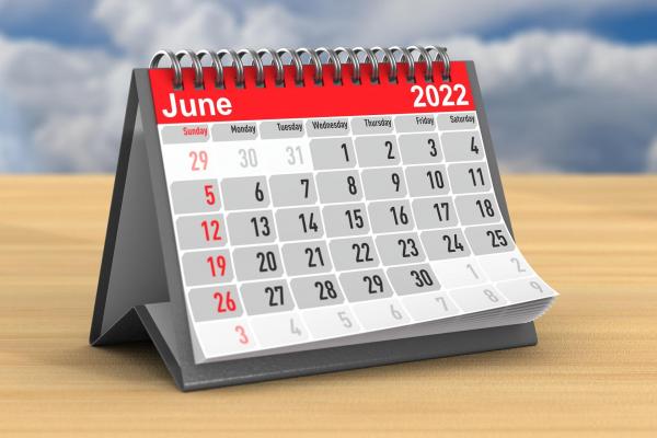 calendar iunie 2022