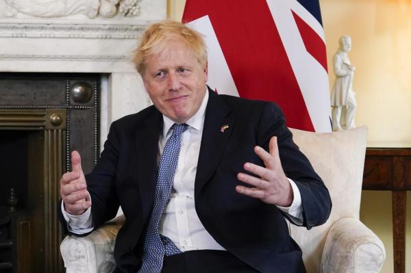 Boris Johnson, premierul Marii Britanii în timpul unei conferinţe