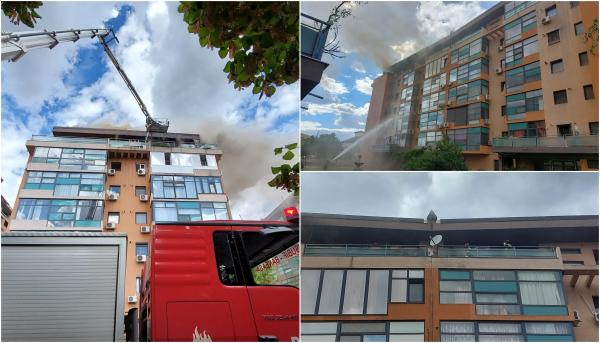Incendiu la mansarda unui bloc din Voluntari, septembrei 2022