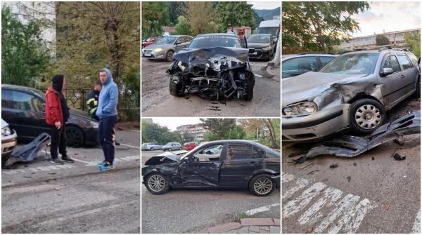 Un tânăr beat și drogat a făcut prăpăd cu BMW-ul pe o stradă din Piatra Neamț. Polițiștii spun că băiatul "manifesta un comportament nefiresc"