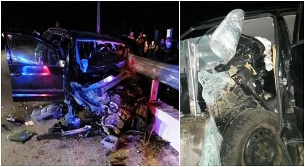 Vieți spulberate la 16 și 19 ani. O mașină cu patru tineri s-a făcut praf într-un cap de pod la Huseni, în Sălaj