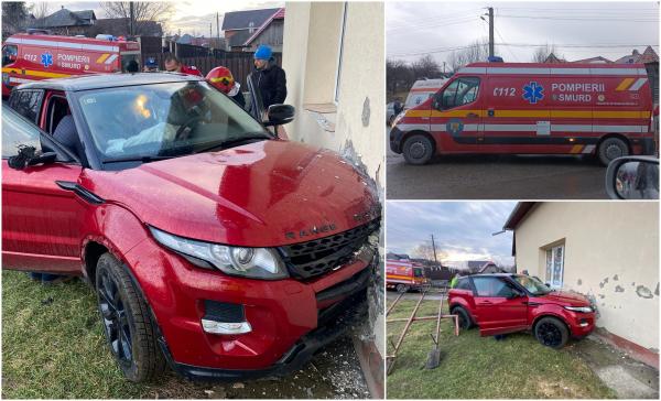 Cinci copii, loviți de o mașină care a părăsit șoseaua şi s-a izbit de un imobil, la Budacu de Sus