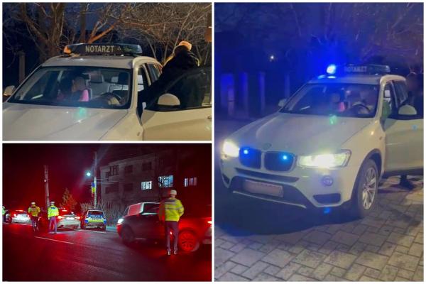 BMW cu sirenă, oprit de poliţişti în Galaţi