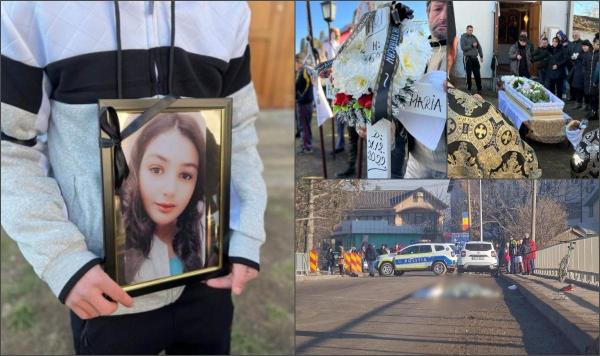Maria, fata de 14 ani ucisă cu 25 de lovituri de cuțit, condusă pe ultimul drum în rochie de mireasă și așezată într-un sicriu alb