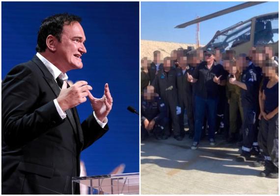 Quentin Tarantino a vizitat mai multe baze militare din Israel pentru a ridica moralul soldaţilor. Regizorul locuieşte în Tel Aviv de patru ani