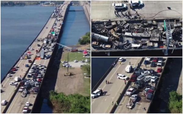 Caramboluri uriașe, cu zeci de mașini și camioane; sunt șapte morți și cel puțin 25 de răniți. O "super ceață" a provocat accidente în lanț pe I-55, în Louisiana