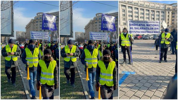 Protest al Sindicatului Național al Salariaților din Instituțiile Ministerului Muncii