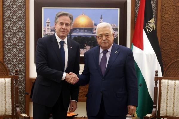 Antony Blinken și Mahmoud Abbas