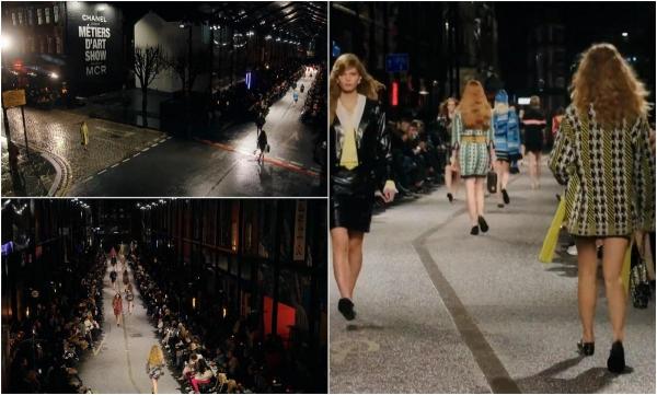 Chanel, prezentare de modă neobişnuită. 60 de fotomodele au defilat într-un decor care imită viața străzile din Manchester. Ce i-a inspirat pe creatori