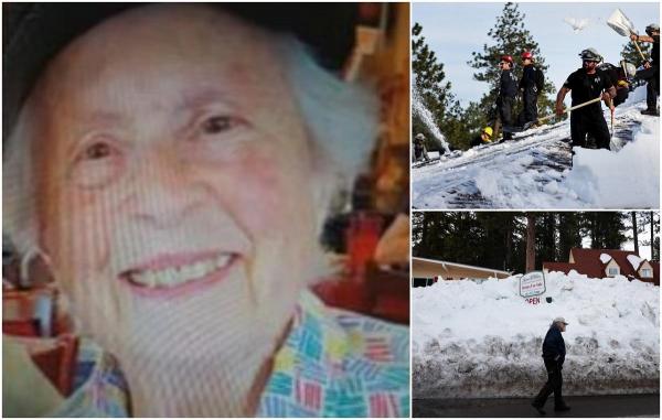 Bătrâna de 93 de ani; viscol şi ninsori în California
